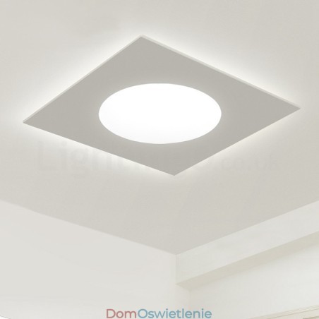 Nowoczesna, stylowa, cienka, kwadratowa lampa sufitowa do montażu na płasko