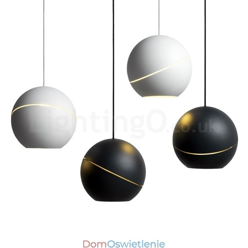 Nowoczesna lampa wisząca przy łóżku w kształcie kuli