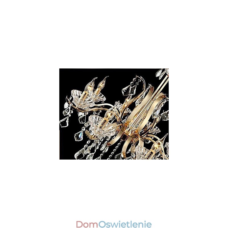 Wysokiej jakości złoty kuty żelazny kryształowy żyrandol 6 świateł