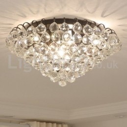 Nowoczesne 30CM 55CM okrągłe kryształowe lampy sufitowe montowane na płasko