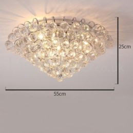 Nowoczesne 30CM 55CM okrągłe kryształowe lampy sufitowe montowane na płasko