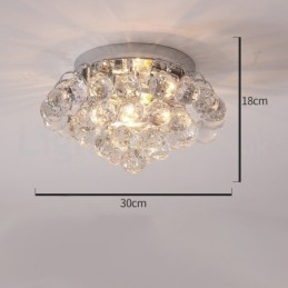 Nowoczesne 30CM 55CM okrągłe kryształowe lampy sufitowe montowane na płasko