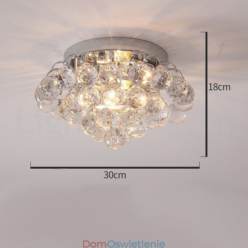 Nowoczesne 30CM 55CM okrągłe kryształowe lampy sufitowe montowane na płasko