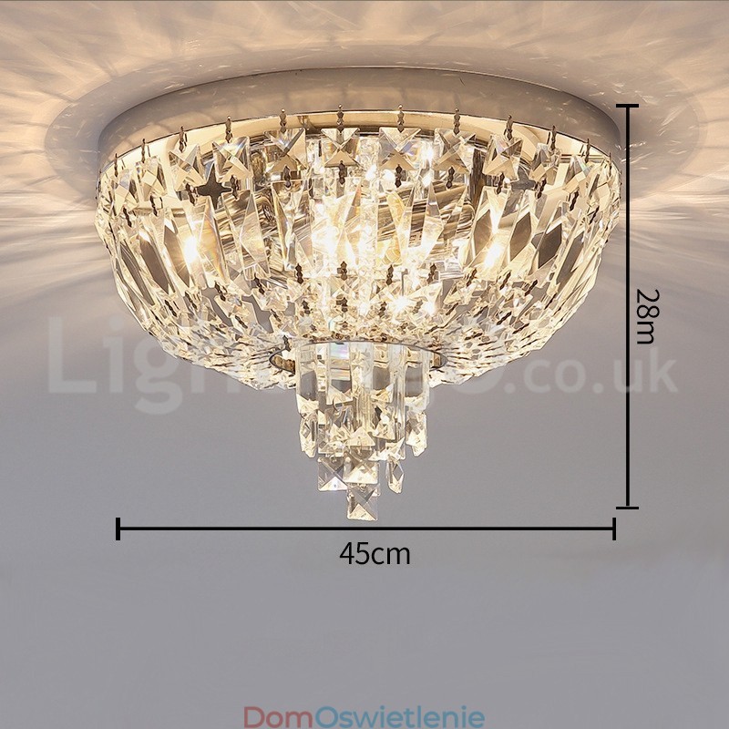 Współczesne, wykwintne okrągłe lampy sufitowe z kryształkami