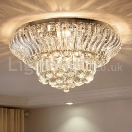 Współczesne nowoczesne 38CM 57CM okrągłe lampy sufitowe kryształowe do montażu na płasko