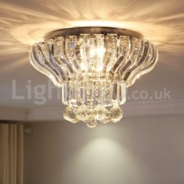 Współczesne nowoczesne 38CM 57CM okrągłe lampy sufitowe kryształowe do montażu na płasko