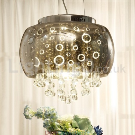 Nowoczesny 40CM okrągły szklany klosz lampy kryształowej wiszącej Nowoczesny 40CM okrągły szklany klosz lampy kryształowej wiszącej
