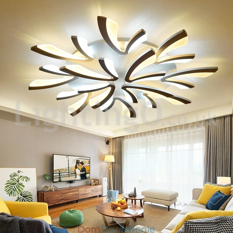 Najnowsze 12 świateł Eleganckie nowoczesne lampy sufitowe montowane na płasko