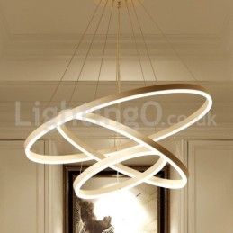 Nowoczesna lampa wisząca z trzema okręgami, sterowana pilotem