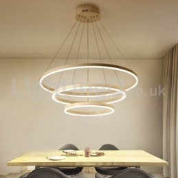 Nowoczesna lampa wisząca z trzema okręgami, sterowana pilotem
