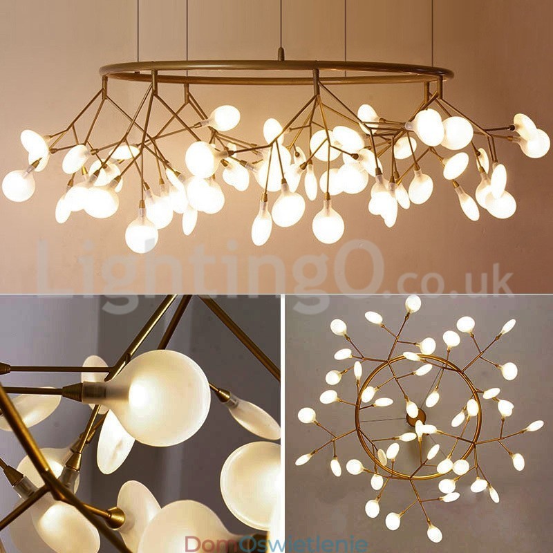 Luksusowy postmodernistyczny okrągły żyrandol Fireflies