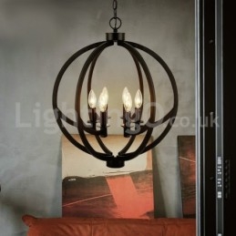 Lampa wisząca w kształcie kuli retro