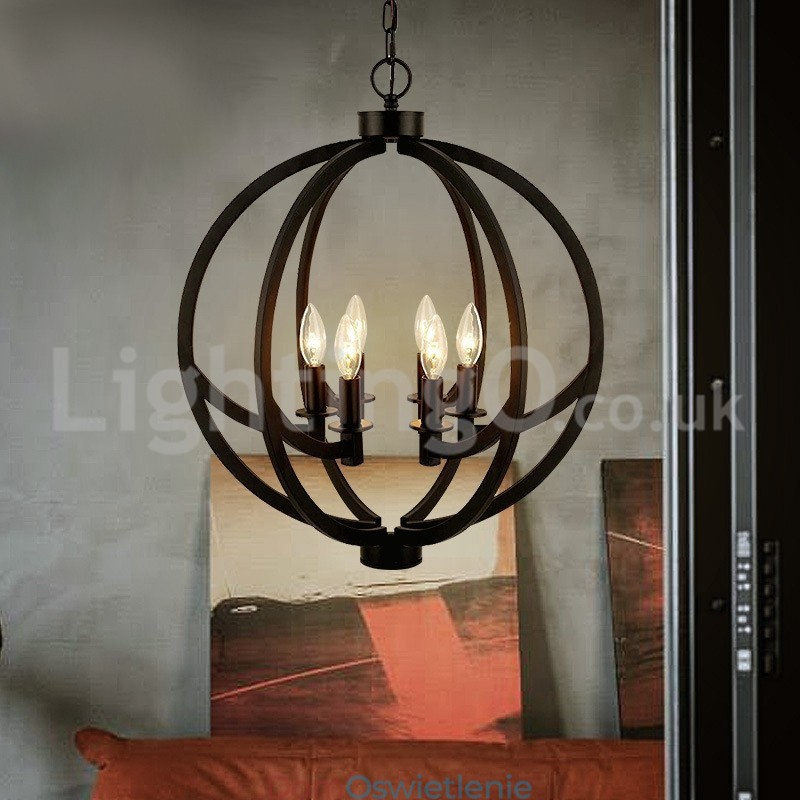 Lampa wisząca w kształcie kuli retro