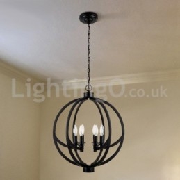 Lampa wisząca w kształcie kuli retro
