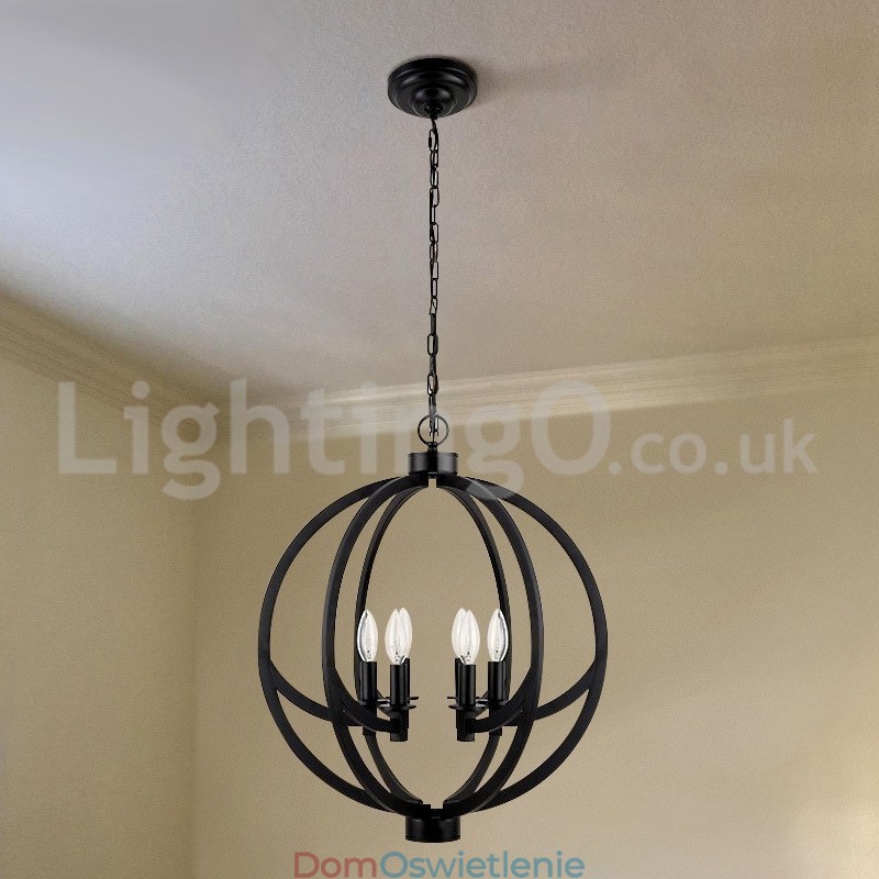 Lampa wisząca w kształcie kuli retro