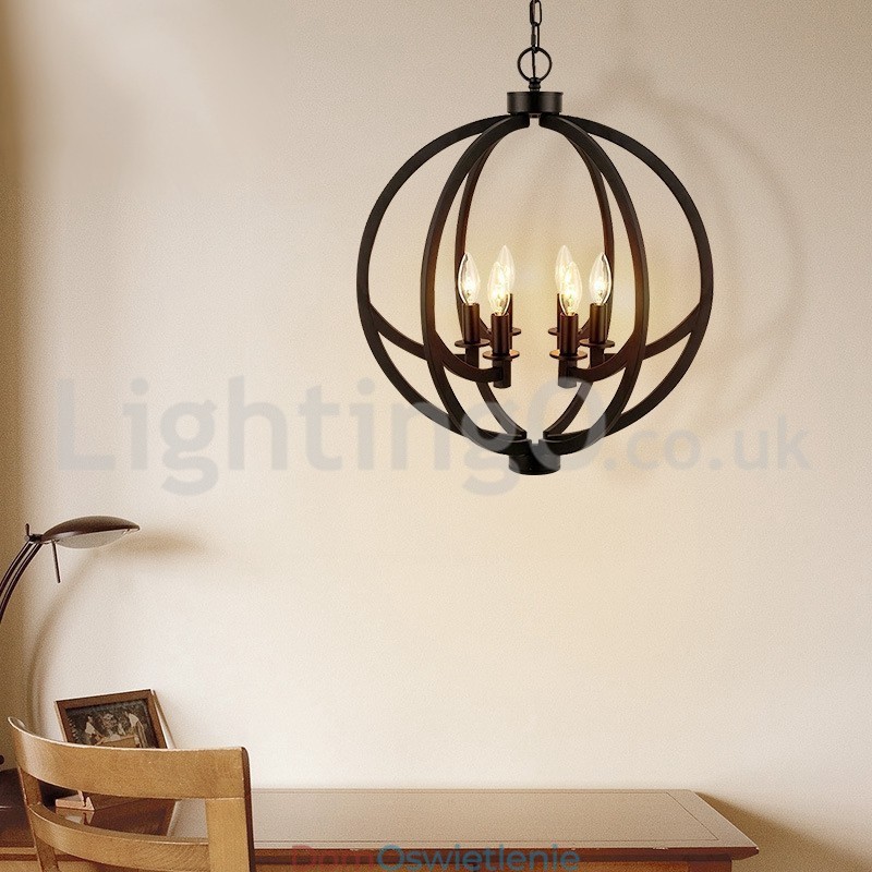 Lampa wisząca w kształcie kuli retro