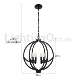 Lampa wisząca w kształcie kuli retro