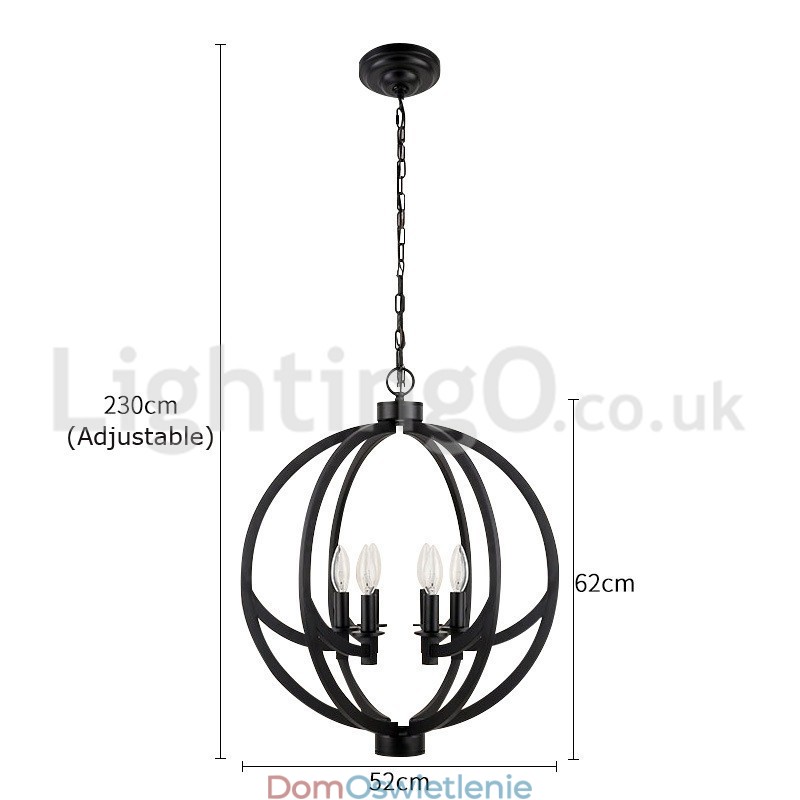Lampa wisząca w kształcie kuli retro