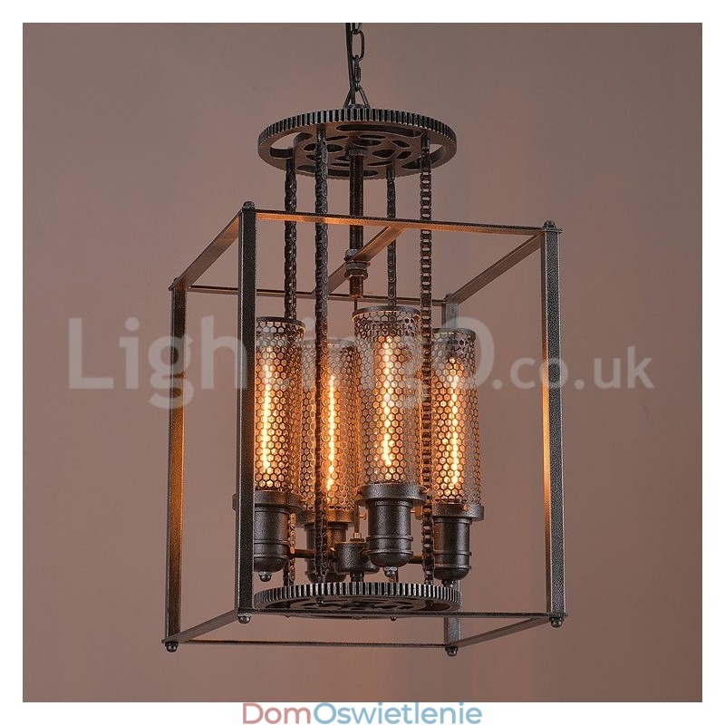 Retro Iron Gear Wisząca lampa kawiarniana