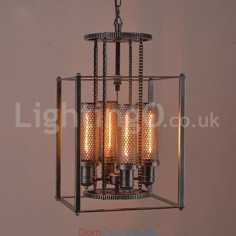 Retro Iron Gear Wisząca lampa kawiarniana