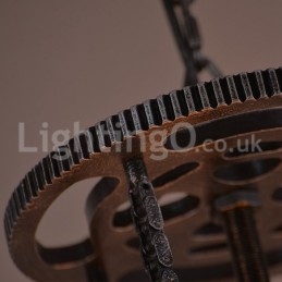 Retro Iron Gear Wisząca lampa kawiarniana