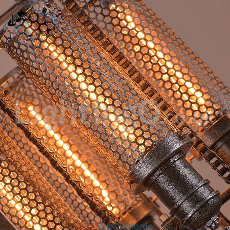 Retro Iron Gear Wisząca lampa kawiarniana