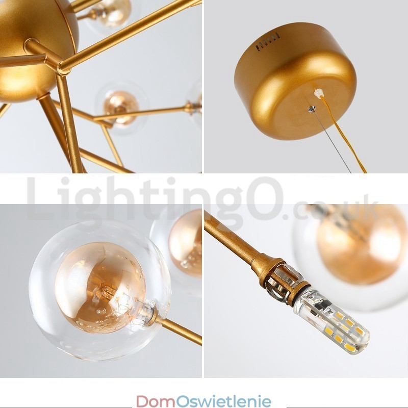 Nordic Postmodern Molecular Bubble Żyrandol Szklany Żyrandol