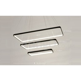 Ściemnialna lampa wisząca z pilotem zdalnego sterowania, nowoczesny design, trzy prostokąty