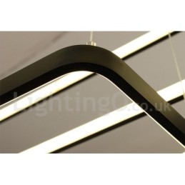 Ściemnialna lampa wisząca z pilotem zdalnego sterowania, nowoczesny design, trzy prostokąty
