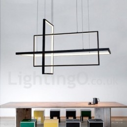 Ściemnialna lampa wisząca z pilotem zdalnego sterowania, nowoczesny design, trzy prostokąty