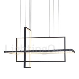 Ściemnialna lampa wisząca z pilotem zdalnego sterowania, nowoczesny design, trzy prostokąty