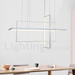 Ściemnialna lampa wisząca z pilotem zdalnego sterowania, nowoczesny design, trzy prostokąty