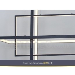 Ściemnialna lampa wisząca z pilotem zdalnego sterowania, nowoczesny design, trzy prostokąty