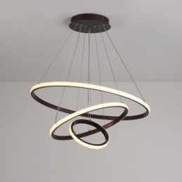 Ściemnialna lampa wisząca Outside the Circles Light z pilotem i nowoczesnym wzornictwem Pierścienie