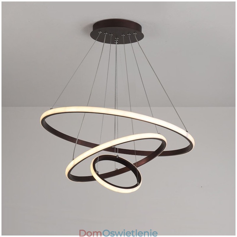 Ściemnialna lampa wisząca Outside the Circles Light z pilotem i nowoczesnym wzornictwem Pierścienie