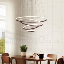 Ściemnialna lampa wisząca Outside the Circles Light z pilotem i nowoczesnym wzornictwem Pierścienie