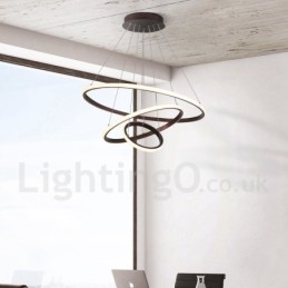 Ściemnialna lampa wisząca Outside the Circles Light z pilotem i nowoczesnym wzornictwem Pierścienie