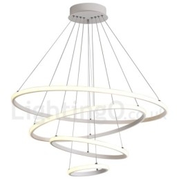 Ściemnialna lampa wisząca Outside the Circles Light z pilotem i nowoczesnym wzornictwem Pierścienie
