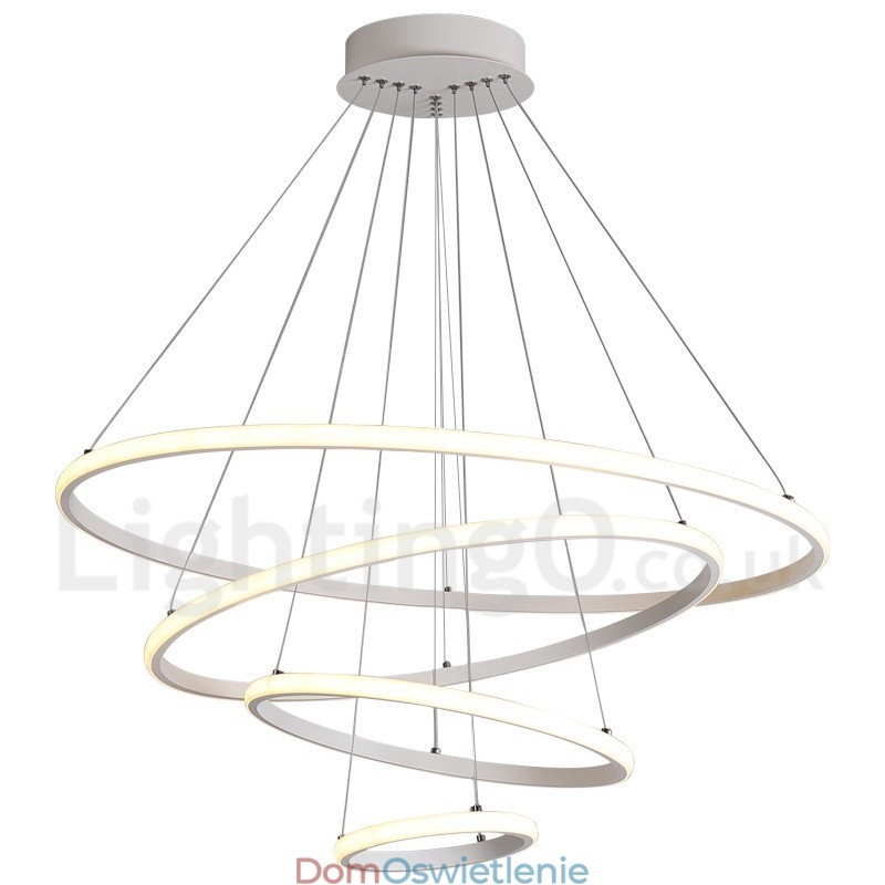 Ściemnialna lampa wisząca Outside the Circles Light z pilotem i nowoczesnym wzornictwem Pierścienie