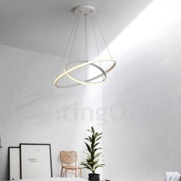 Ściemnialna lampa wisząca Outside the Circles Light z pilotem i nowoczesnym wzornictwem Pierścienie