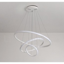Ściemnialna lampa wisząca Outside the Circles Light z pilotem i nowoczesnym wzornictwem Pierścienie