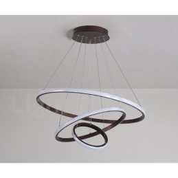 Ściemnialna lampa wisząca Outside the Circles Light z pilotem i nowoczesnym wzornictwem Pierścienie