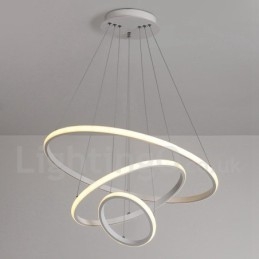 Ściemnialna lampa wisząca Outside the Circles Light z pilotem i nowoczesnym wzornictwem Pierścienie
