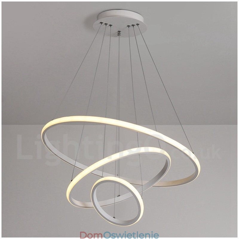 Ściemnialna lampa wisząca Outside the Circles Light z pilotem i nowoczesnym wzornictwem Pierścienie