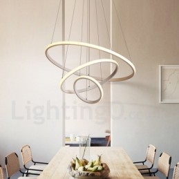 Ściemnialna lampa wisząca Outside the Circles Light z pilotem i nowoczesnym wzornictwem Pierścienie