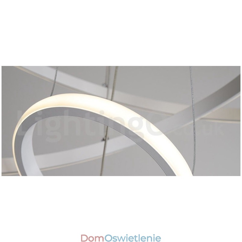 Ściemnialna lampa wisząca Outside the Circles Light z pilotem i nowoczesnym wzornictwem Pierścienie
