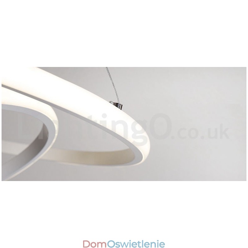 Ściemnialna lampa wisząca Outside the Circles Light z pilotem i nowoczesnym wzornictwem Pierścienie