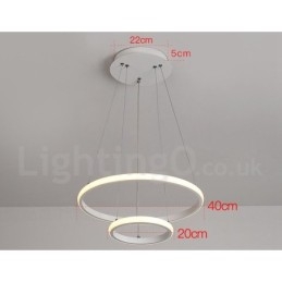 Ściemnialna lampa wisząca Outside the Circles Light z pilotem i nowoczesnym wzornictwem Pierścienie