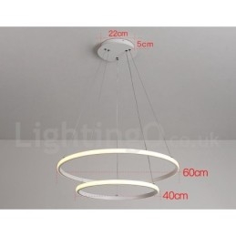Ściemnialna lampa wisząca Outside the Circles Light z pilotem i nowoczesnym wzornictwem Pierścienie
