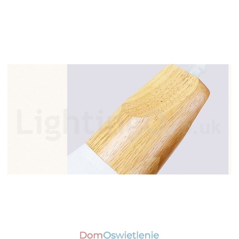 Drewniana nowoczesna lampa wisząca 1 światło 3 światła z kloszem z tkaniny